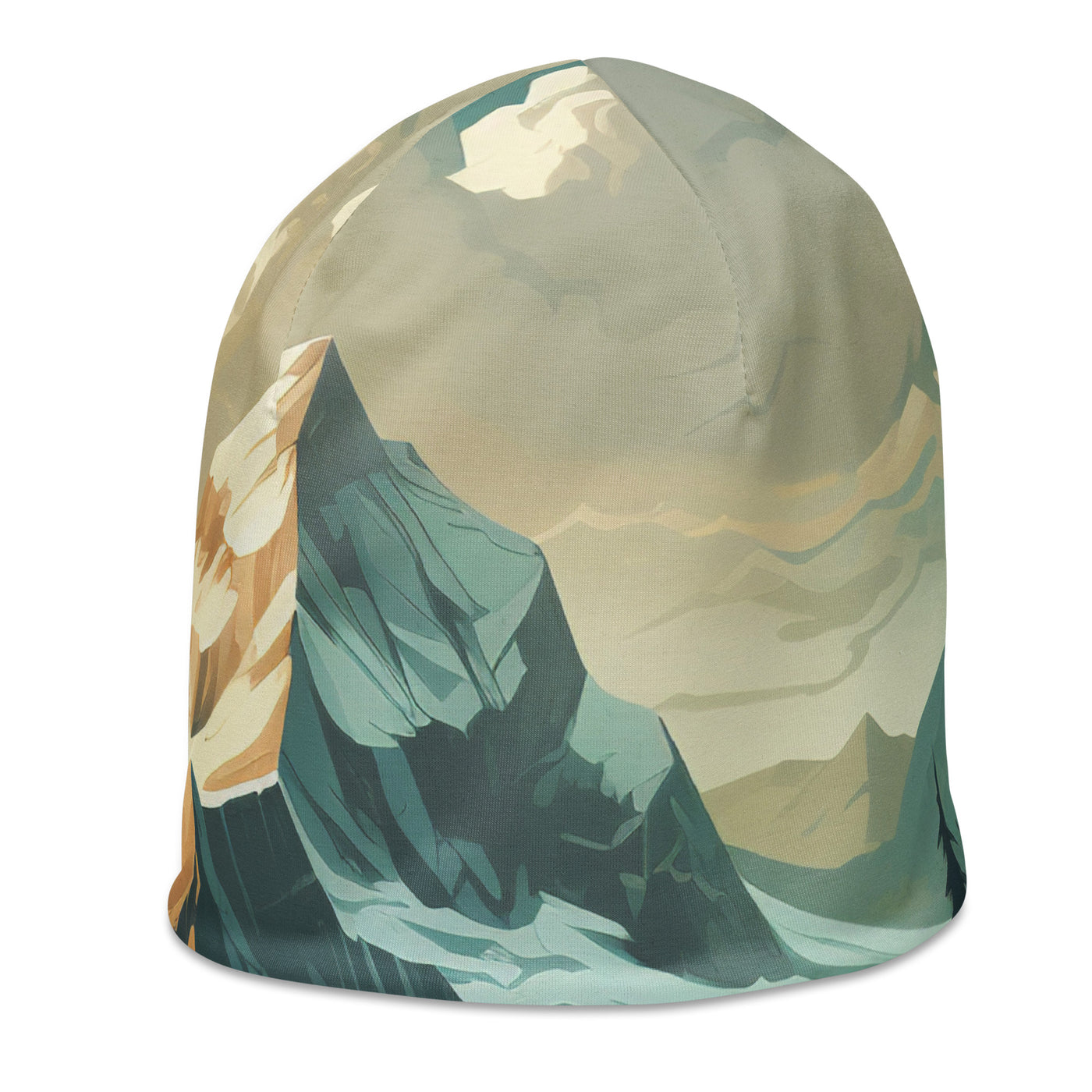 Berge, Wald und Wanderweg - Malerei - Beanie (All-Over Print) berge xxx