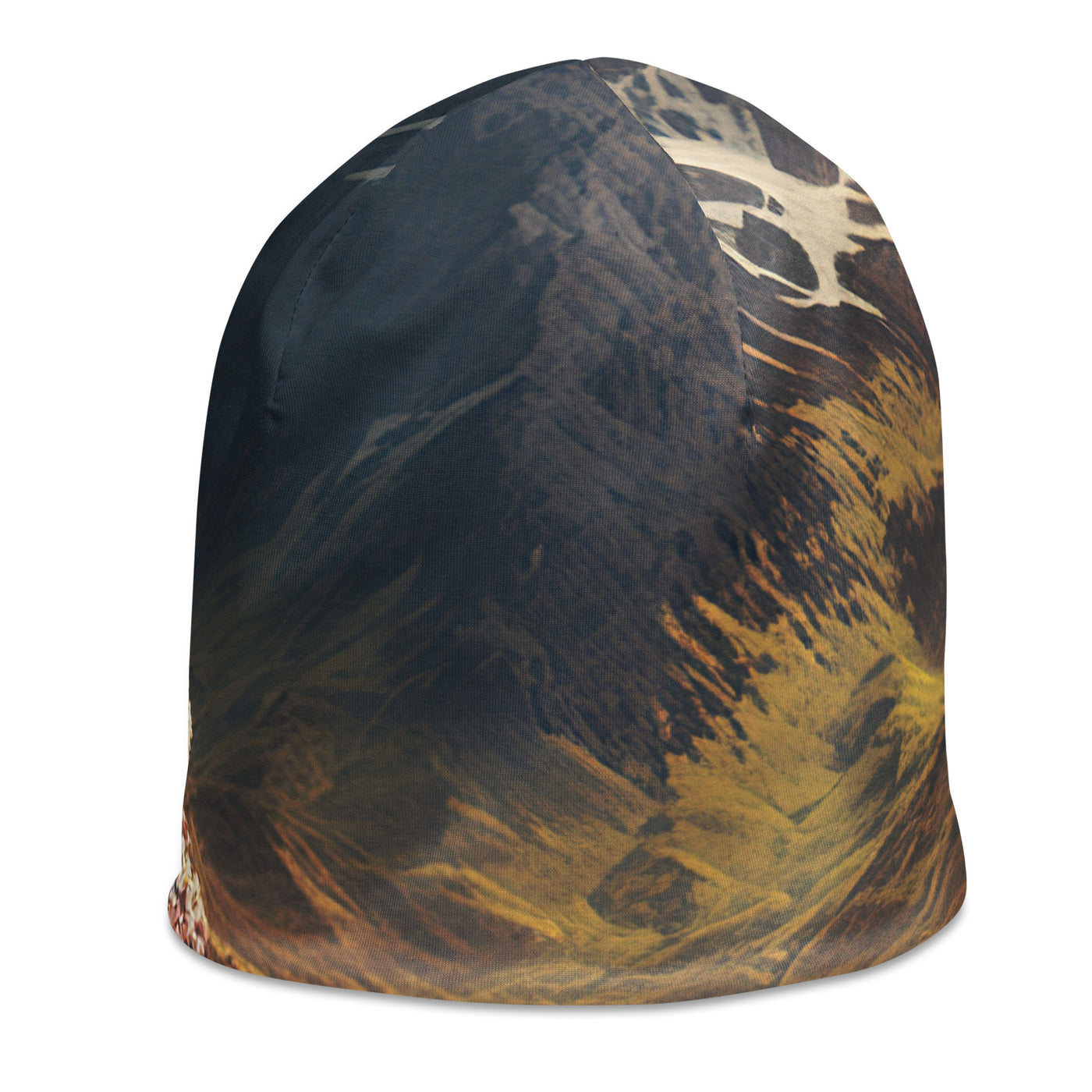 Epischer Berg, steiniger Weg und Blumen - Realistische Malerei - Beanie (All-Over Print) berge xxx