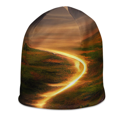 Landschaft mit wilder Atmosphäre - Malerei - Beanie (All-Over Print) berge xxx