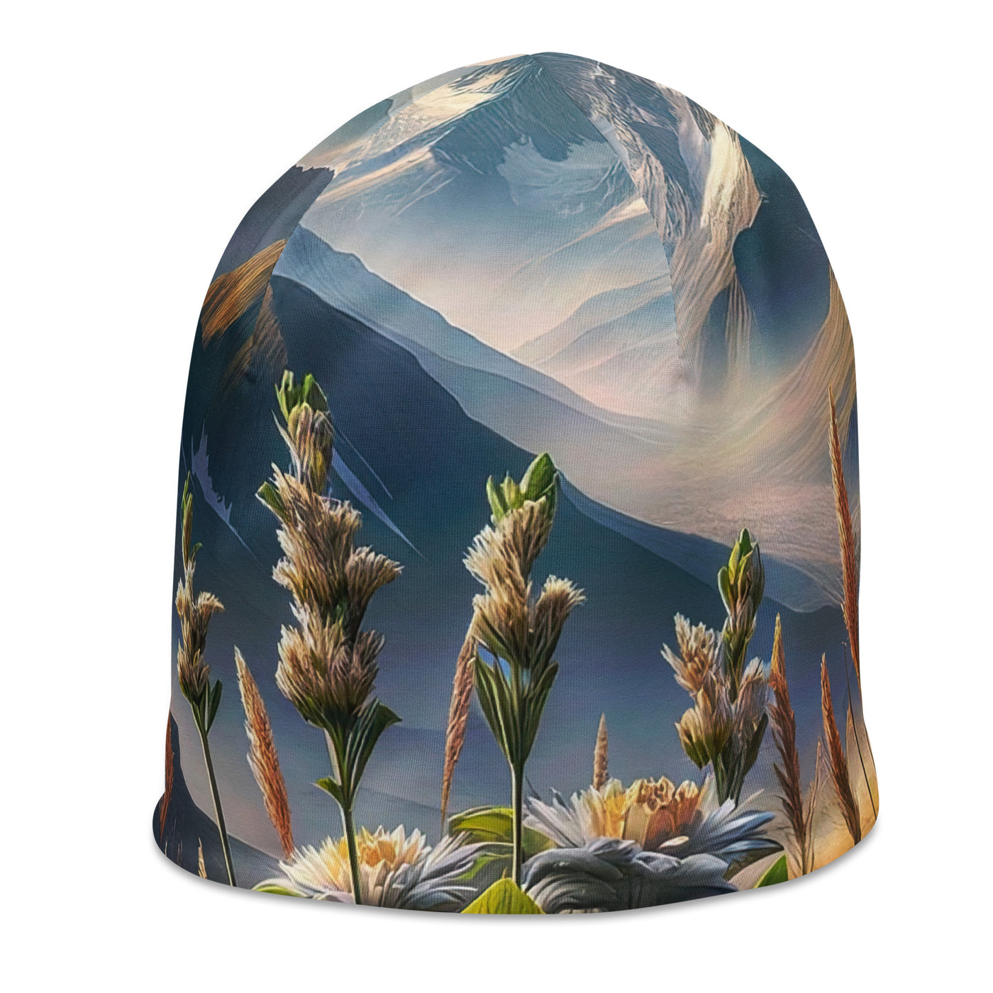 Alpine Flora: Digitales Kunstwerk mit lebendigen Blumen - Beanie (All-Over Print) berge xxx yyy zzz