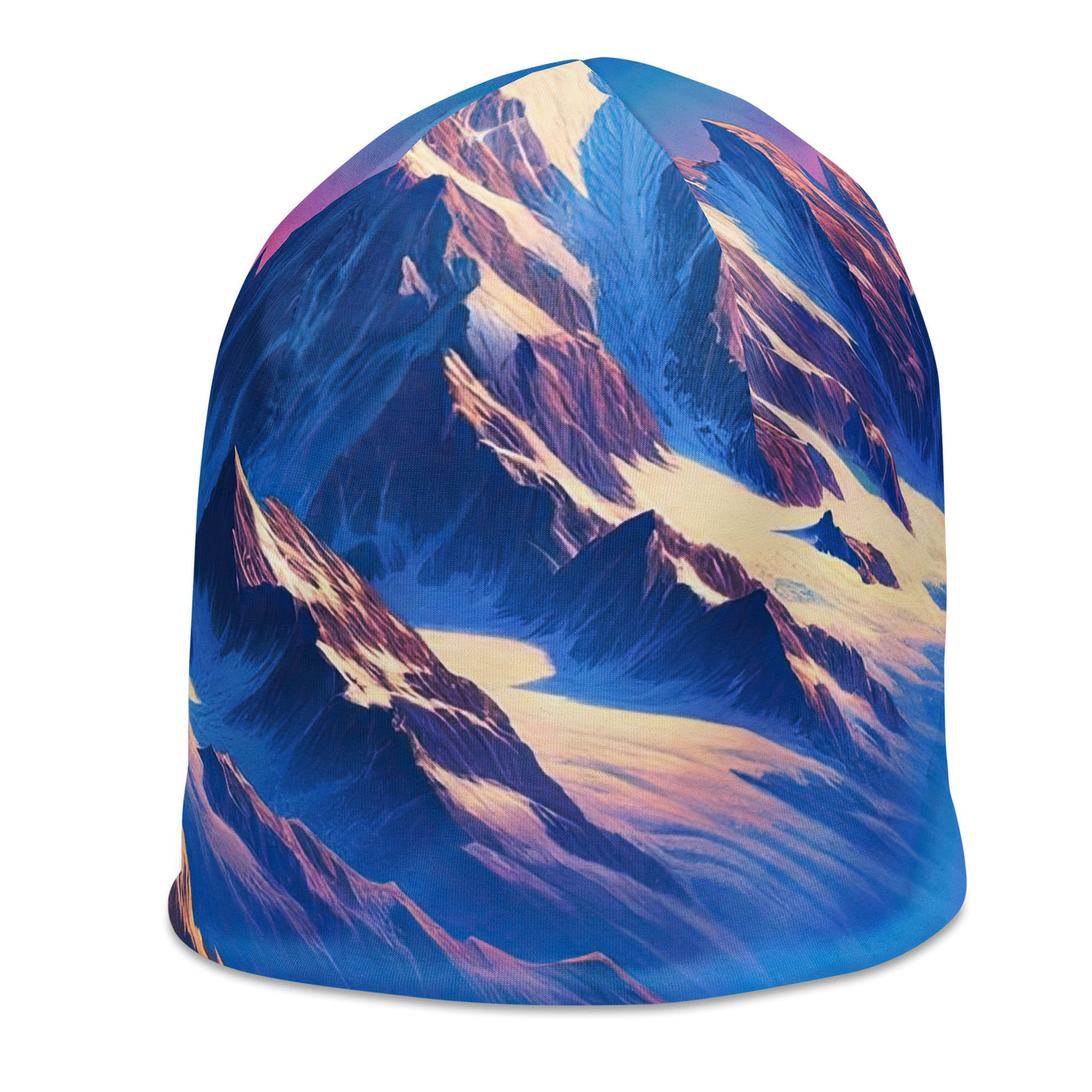 Steinbock bei Dämmerung in den Alpen, sonnengeküsste Schneegipfel - Beanie (All-Over Print) berge xxx yyy zzz