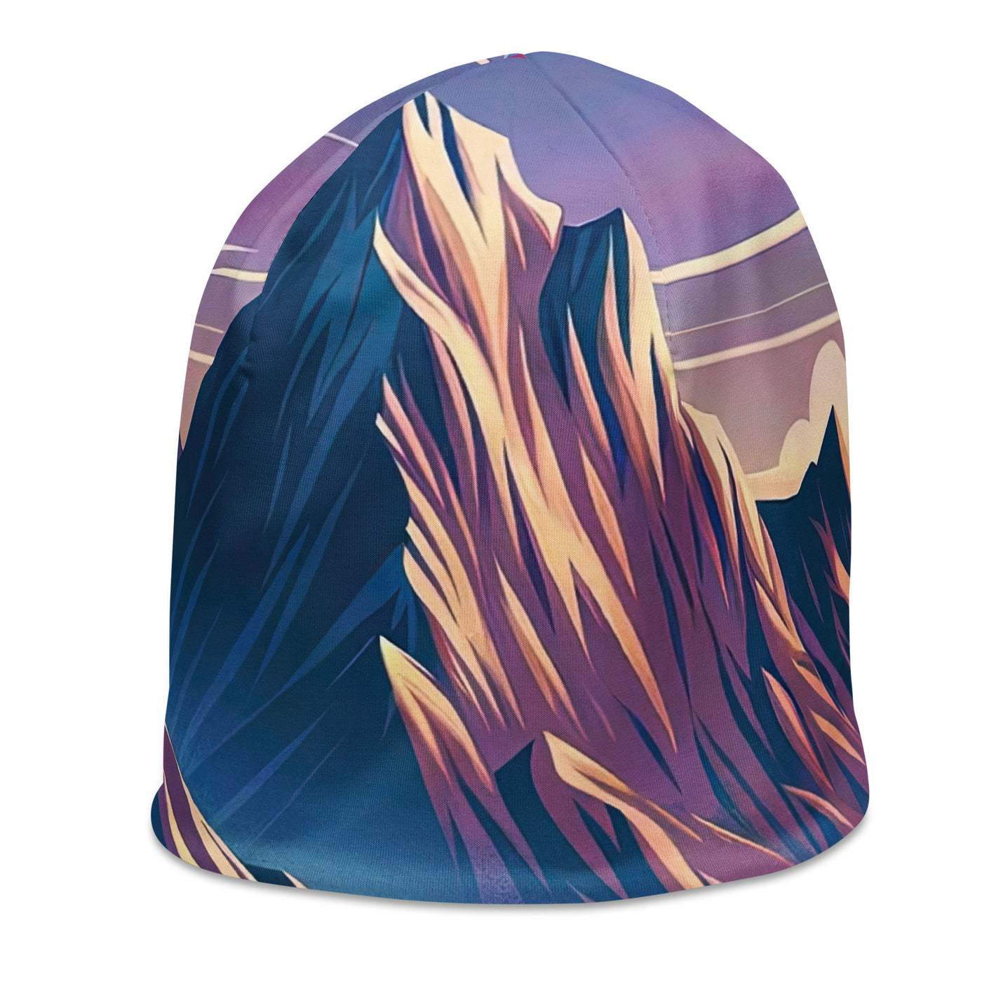 Harmonische Berglandschaft mit Schweizer Flagge auf Gipfel - Beanie (All-Over Print) berge xxx yyy zzz