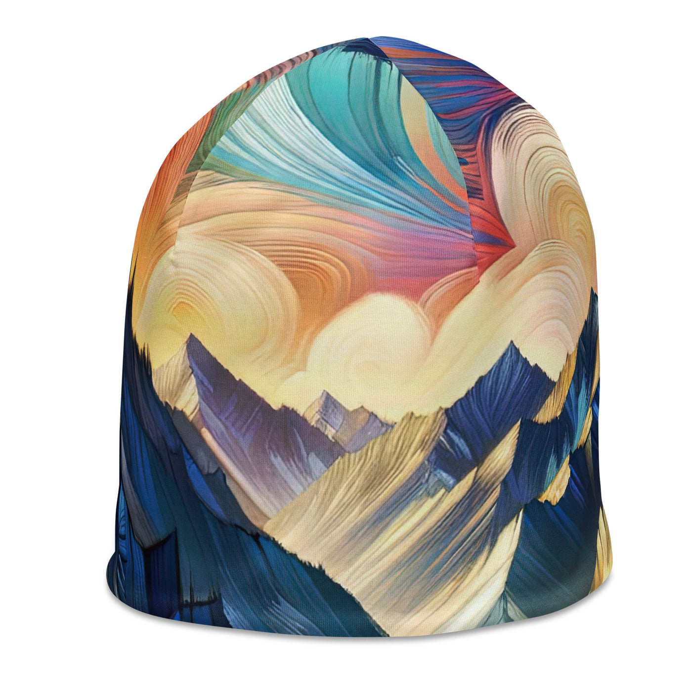 Alpen in abstrakter Expressionismus-Manier, wilde Pinselstriche - Beanie (All-Over Print) berge xxx yyy zzz