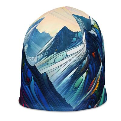 Surreale Alpen in abstrakten Farben, dynamische Formen der Landschaft - Beanie (All-Over Print) camping xxx yyy zzz