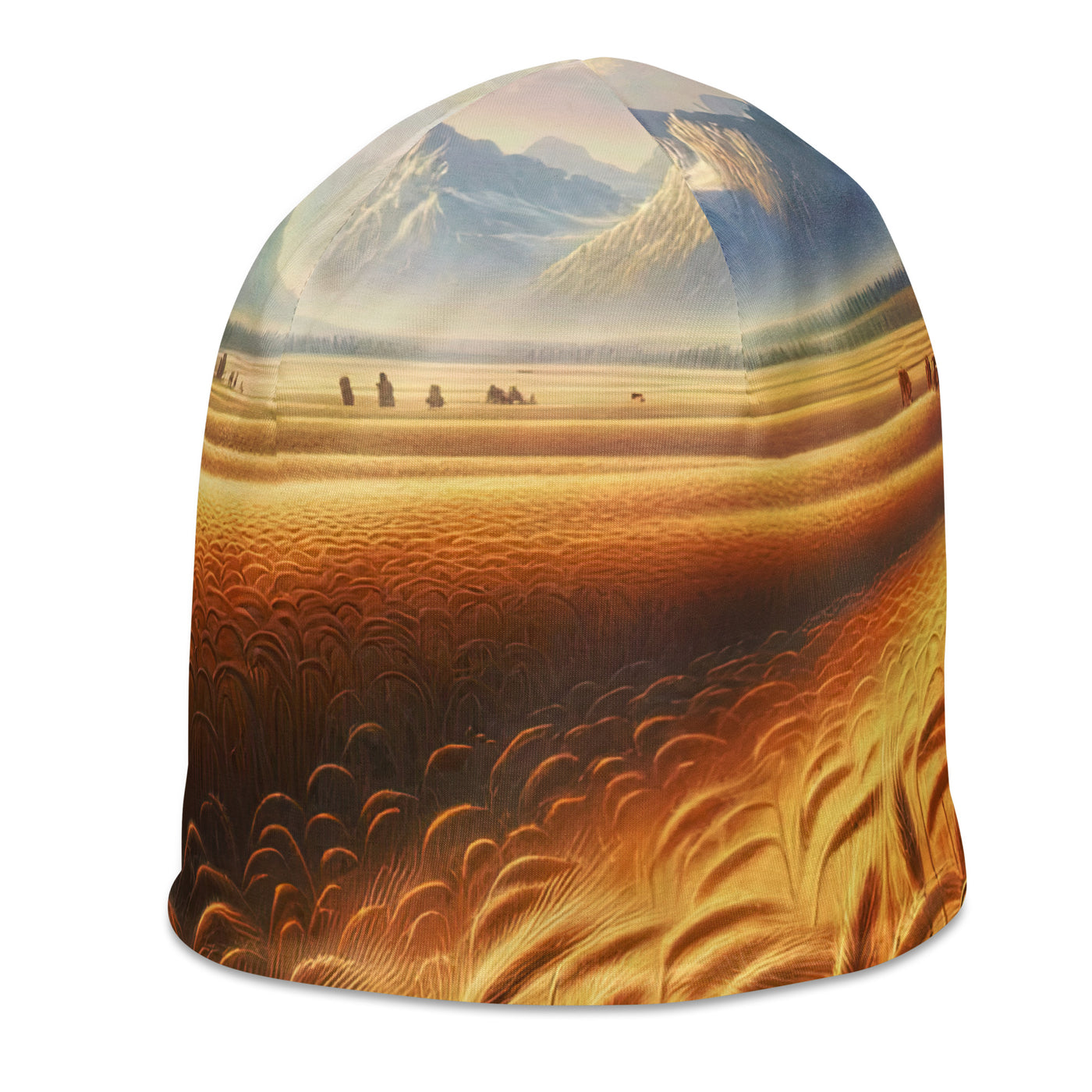 Ölgemälde eines bayerischen Weizenfeldes, endlose goldene Halme (TR) - Beanie (All-Over Print) xxx yyy zzz