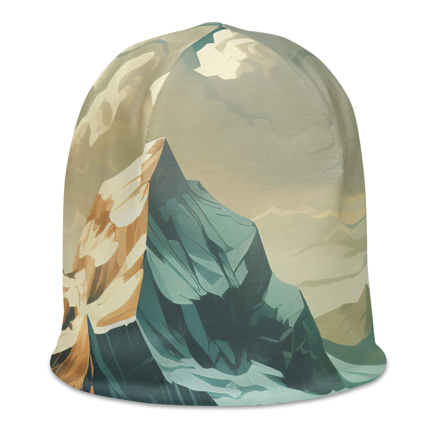 Berge, Wald und Wanderweg - Malerei - Beanie (All-Over Print) berge xxx