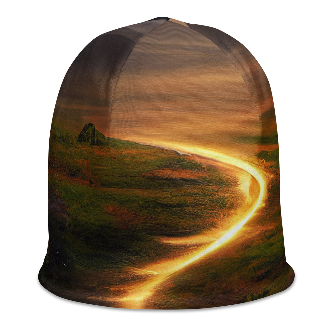 Landschaft mit wilder Atmosphäre - Malerei - Beanie (All-Over Print) berge xxx