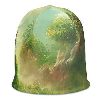 Bach im tropischen Wald - Landschaftsmalerei - Beanie (All-Over Print) camping xxx