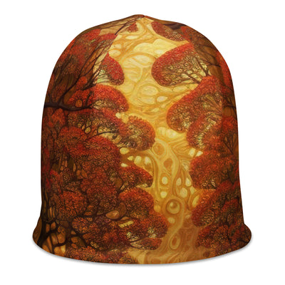 Wald im Herbst und kleiner Bach - Beanie (All-Over Print) camping xxx