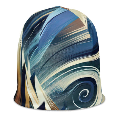 Abstrakte Kunst, die die Essenz der Alpen einfängt. Kräftige Pinselstriche stellen Gipfel und Muster dar - Beanie (All-Over Print) berge xxx yyy zzz