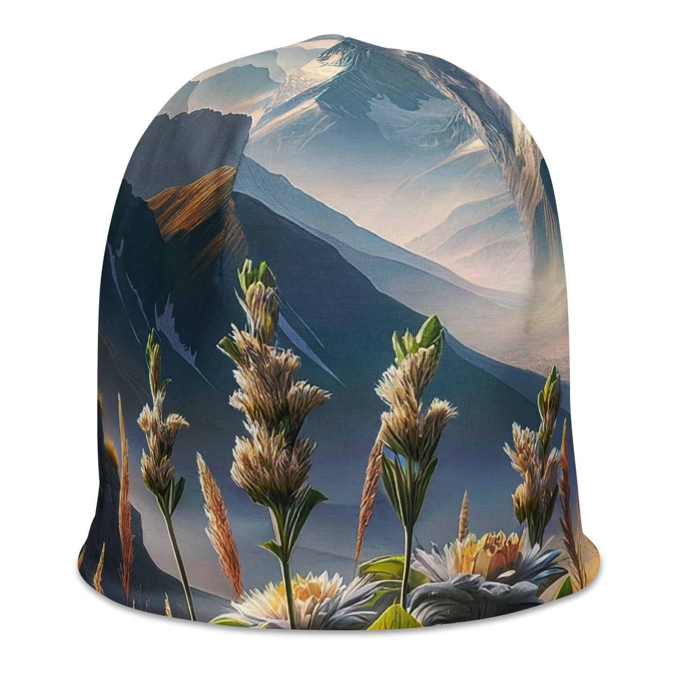 Alpine Flora: Digitales Kunstwerk mit lebendigen Blumen - Beanie (All-Over Print) berge xxx yyy zzz