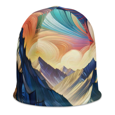 Alpen in abstrakter Expressionismus-Manier, wilde Pinselstriche - Beanie (All-Over Print) berge xxx yyy zzz