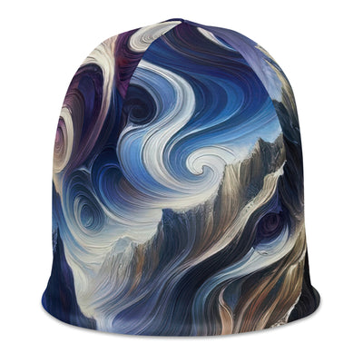 Ölgemälde der Alpen in abstraktem Expressionismus, wilde Naturdarstellung - Beanie (All-Over Print) berge xxx yyy zzz