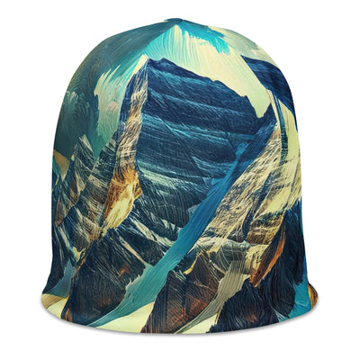 Majestätische Alpen in zufällig ausgewähltem Kunststil - Beanie (All-Over Print) berge xxx yyy zzz