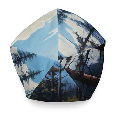 Berge, schöne Blumen und Bach im Wald - Beanie (All-Over Print) berge xxx