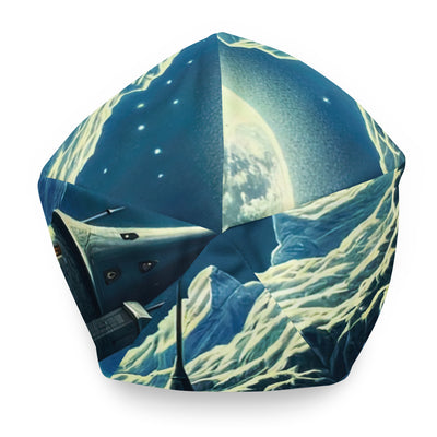 Mondhelle Schlossnacht in den Alpen, sternenklarer Himmel - Beanie (All-Over Print) berge xxx yyy zzz