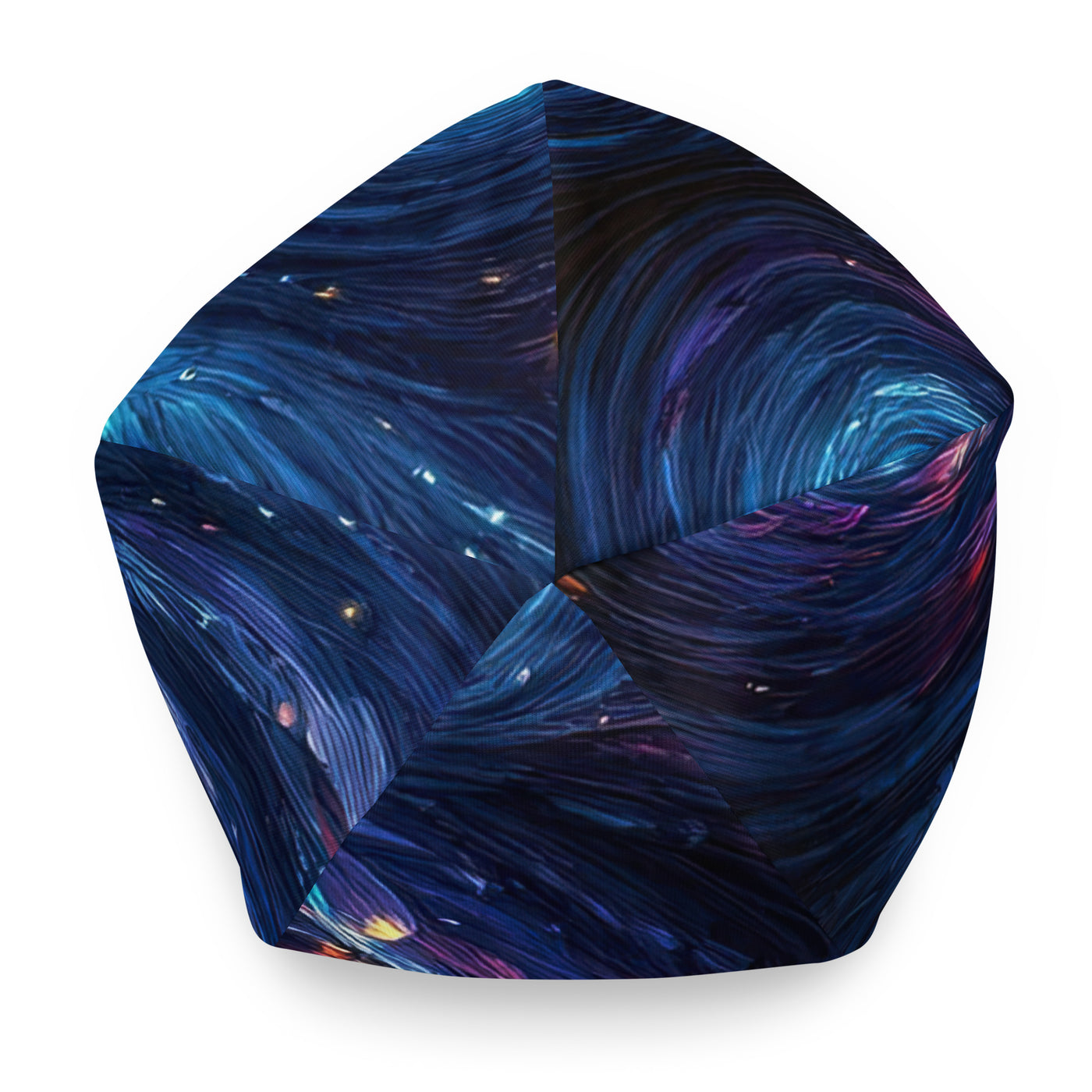 Sternennacht über den Alpen inspiriertes Ölgemälde, mystischer Nachthimmel in Blau - Beanie (All-Over Print) camping xxx yyy zzz