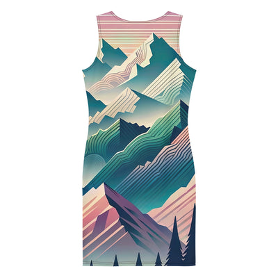 Bär im Panoramablick der Alpen, moderne Kunst-Gebirgsschichten - Langes Damen Kleid (All-Over Print) camping xxx yyy zzz