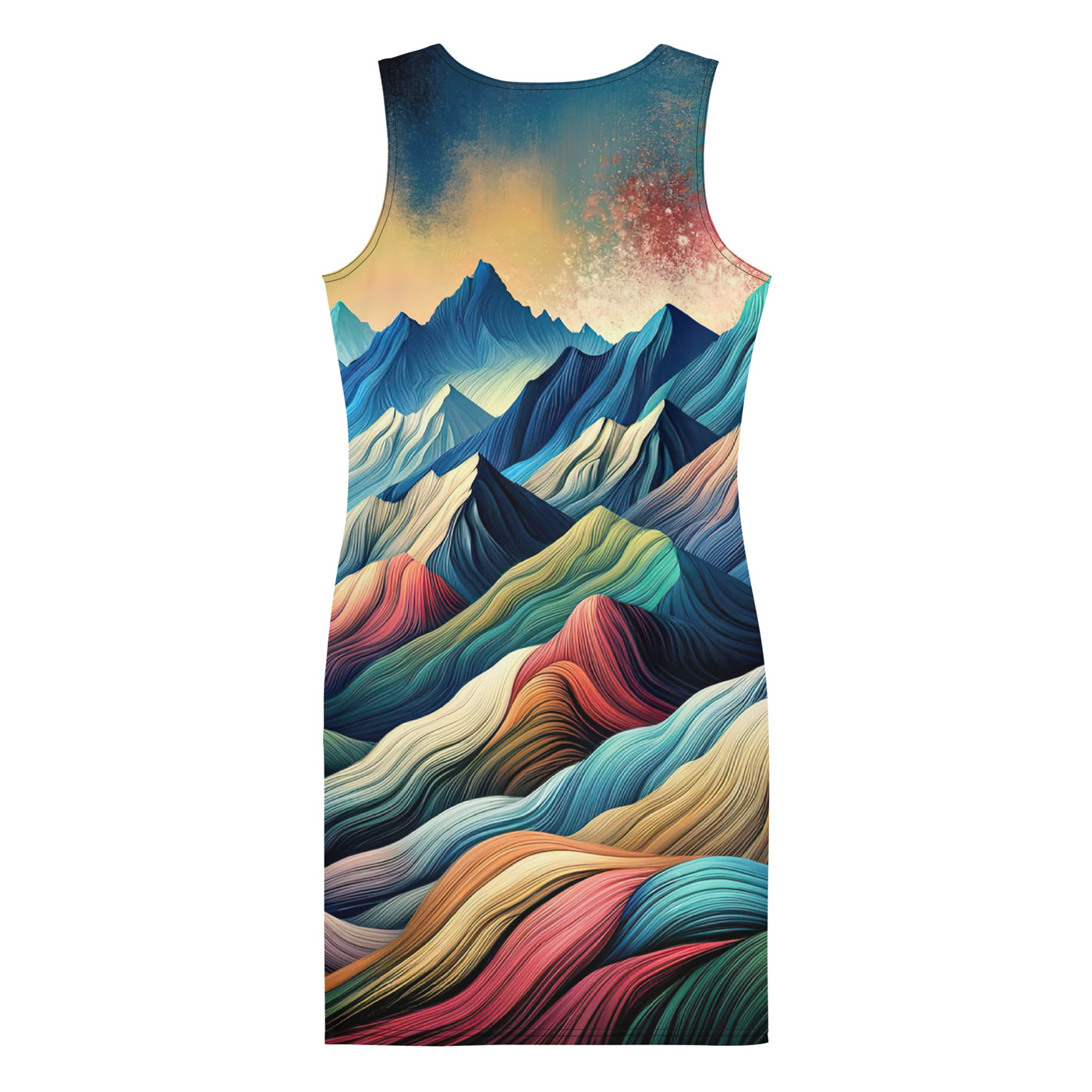 Traumhaftes Alpenpanorama mit Wolf in wechselnden Farben und Mustern (AN) - Langes Damen Kleid (All-Over Print) xxx yyy zzz