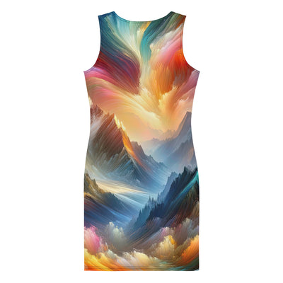 Lebendige abstrakte Alpendarstellung in populärem Kunststil - Langes Damen Kleid (All-Over Print) berge xxx yyy zzz