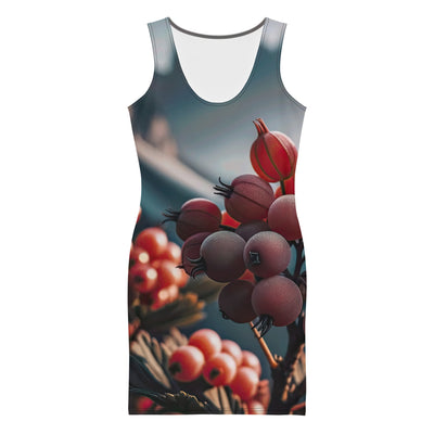 Foto einer Gruppe von Alpenbeeren mit kräftigen Farben und detaillierten Texturen - Langes Damen Kleid (All-Over Print) berge xxx yyy zzz XL