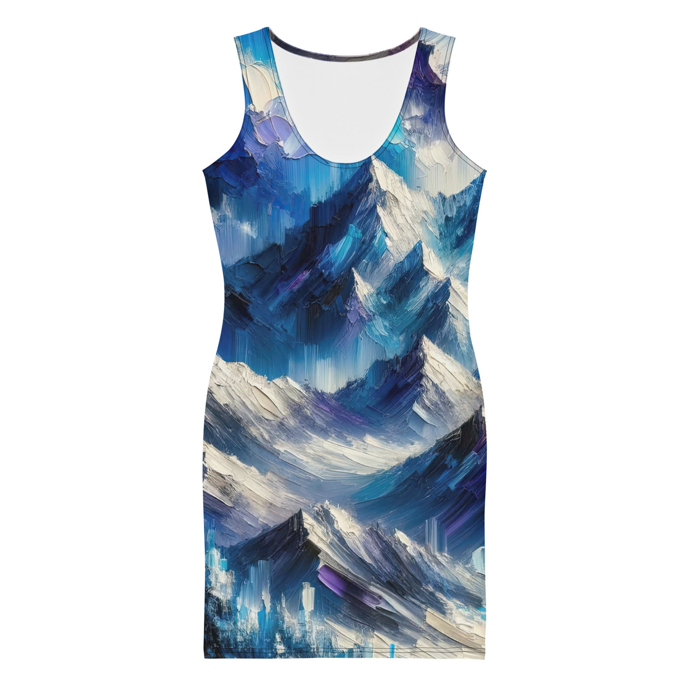 Alpenabstraktion mit dramatischem Himmel in Öl - Langes Damen Kleid (All-Over Print) berge xxx yyy zzz XL