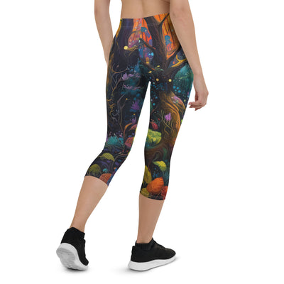 Wald und Wanderweg - Bunte, farbenfrohe Malerei - Capri Leggings (All-Over Print) camping xxx