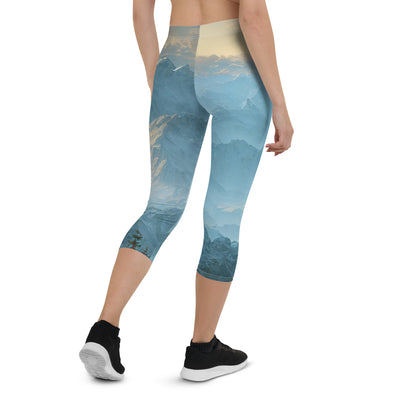 Schöne Berge mit Nebel bedeckt - Ölmalerei - Capri Leggings (All-Over Print) berge xxx