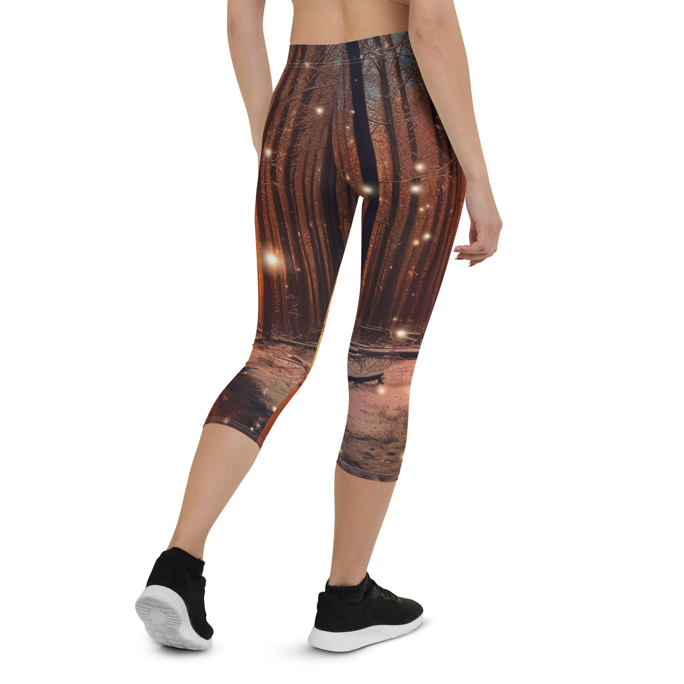 Bäume im Winter, Schnee, Sonnenaufgang und Fluss - Capri Leggings (All-Over Print) camping xxx