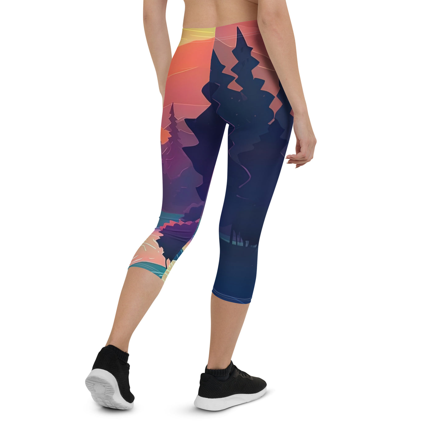 Berge, Fluss, Sonnenuntergang - Malerei - Capri Leggings (All-Over Print) berge xxx