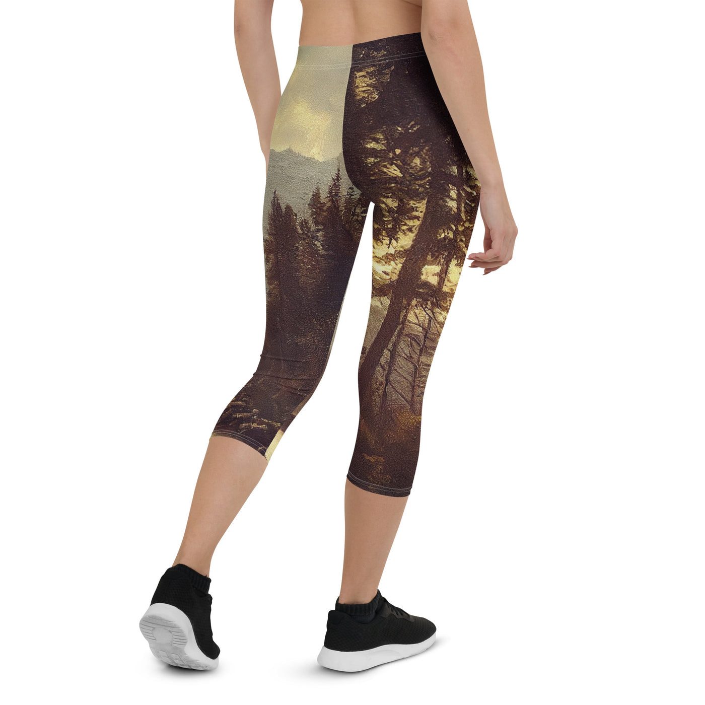 Landschaft mit Bergen, Fluss und Bäumen - Malerei - Capri Leggings (All-Over Print) berge xxx