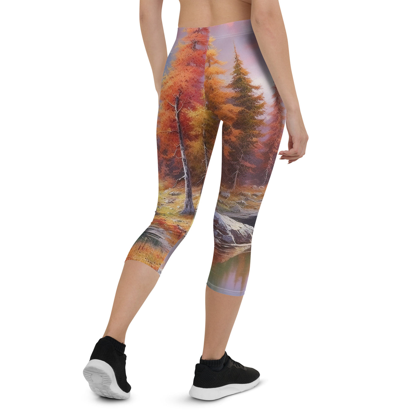 Landschaftsmalerei - Berge, Bäume, Bergsee und Herbstfarben - Capri Leggings (All-Over Print) berge xxx