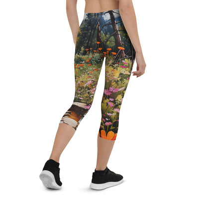 Berge, schöne Blumen und Bach im Wald - Capri Leggings (All-Over Print) berge xxx