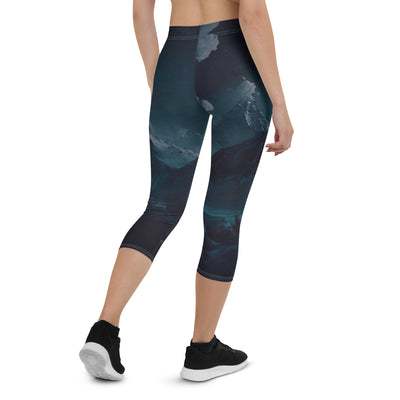 Zelt und Berg in der Nacht - Sterne am Himmel - Landschaftsmalerei - Capri Leggings (All-Over Print) camping xxx