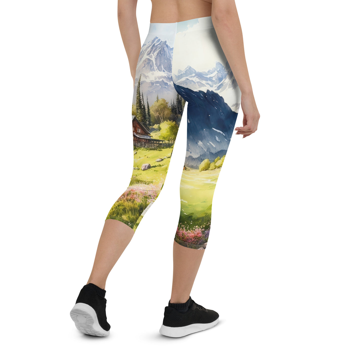 Epische Berge und Berghütte - Landschaftsmalerei - Capri Leggings (All-Over Print) berge xxx