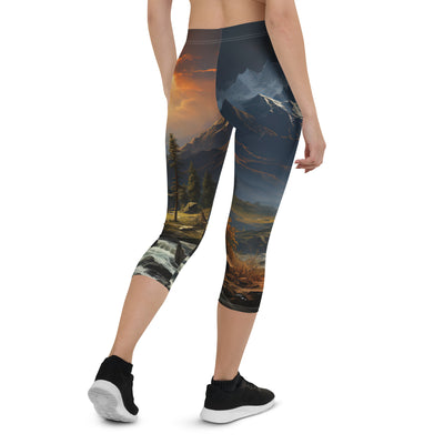 Berge, Sonne, steiniger Bach und Wolken - Epische Stimmung - Capri Leggings (All-Over Print) berge xxx