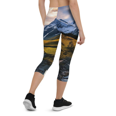 Berge und steiniger Bach - Epische Stimmung - Capri Leggings (All-Over Print) berge xxx