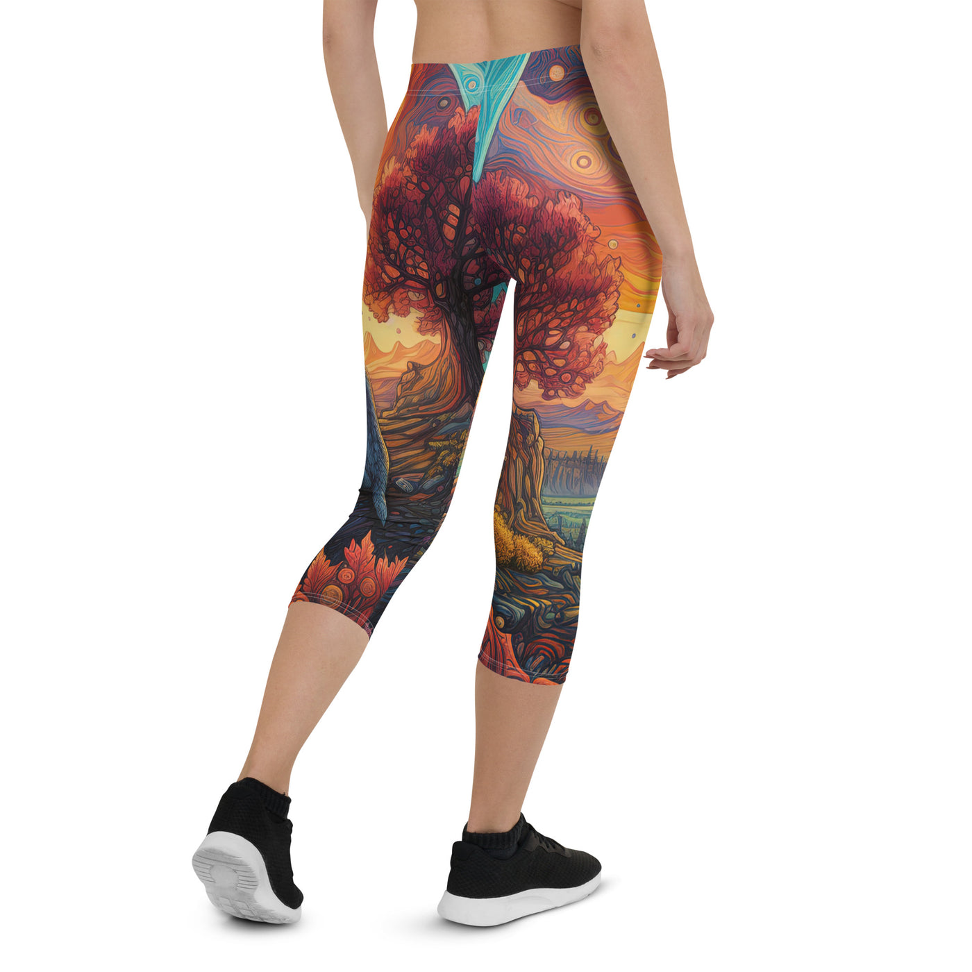 Hund auf Felsen - Epische bunte Landschaft - Malerei - Capri Leggings (All-Over Print) camping xxx