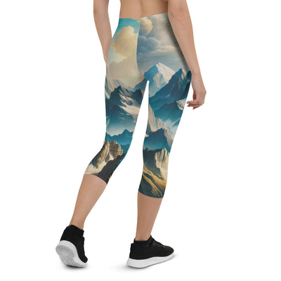 Ein Gemälde von Bergen, das eine epische Atmosphäre ausstrahlt. Kunst der Frührenaissance - Capri Leggings (All-Over Print) berge xxx yyy zzz