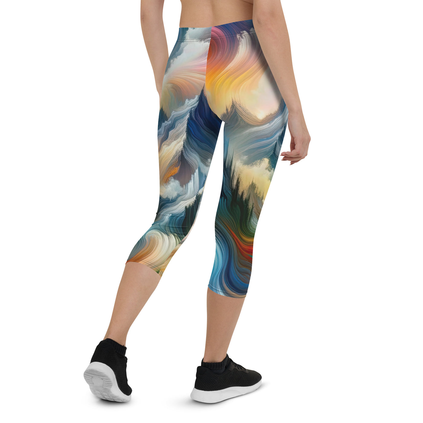 Ätherische schöne Alpen in lebendigen Farbwirbeln - Abstrakte Berge - Capri Leggings (All-Over Print) berge xxx yyy zzz