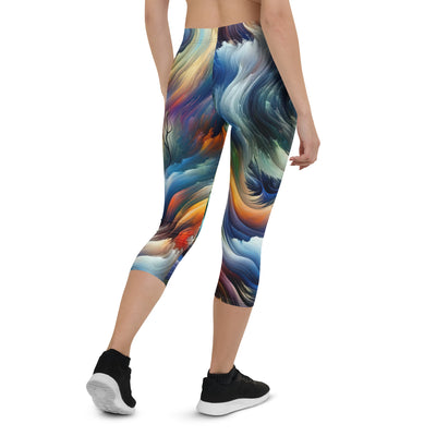 Alpen Abstraktgemälde mit Wolf Silhouette in lebhaften Farben (AN) - Capri Leggings (All-Over Print) xxx yyy zzz