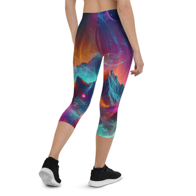 Alpen und Wolf: Lebendige Farben und schimmernde Lichtpartikel (AN) - Capri Leggings (All-Over Print) xxx yyy zzz