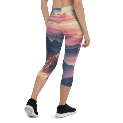 Schöne Berge bei Sonnenaufgang: Malerei in Pastelltönen - Capri Leggings (All-Over Print) berge xxx yyy zzz