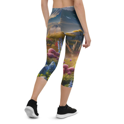 Alpine Flora: Digitales Kunstwerk mit lebendigen Blumen - Capri Leggings (All-Over Print) berge xxx yyy zzz