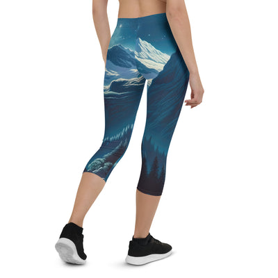 Legendäre Alpennacht, Mondlicht-Berge unter Sternenhimmel - Capri Leggings (All-Over Print) berge xxx yyy zzz