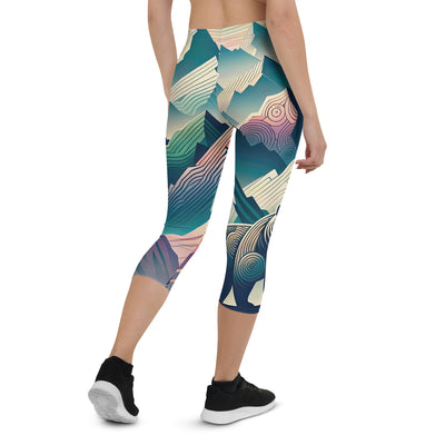 Bär im Panoramablick der Alpen, moderne Kunst-Gebirgsschichten - Capri Leggings (All-Over Print) camping xxx yyy zzz