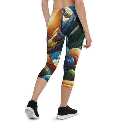 Abstrakte Bergwelt in lebendigen Farben mit Zelt - Capri Leggings (All-Over Print) camping xxx yyy zzz