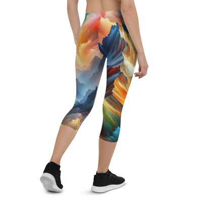 Lebendige abstrakte Alpendarstellung in populärem Kunststil - Capri Leggings (All-Over Print) berge xxx yyy zzz