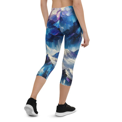 Alpenabstraktion mit dramatischem Himmel in Öl - Capri Leggings (All-Over Print) berge xxx yyy zzz