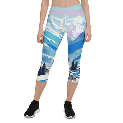 Berge und Schnee - Landschaft - Capri Leggings (All-Over Print) ski xxx XL